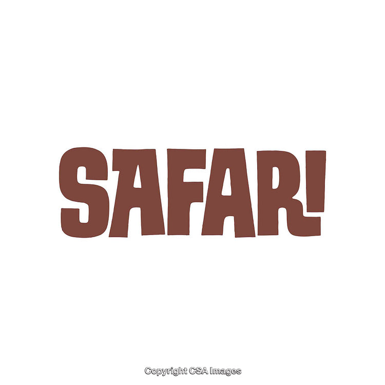 Retro-Style Safari-Themed Text Design on White Background
