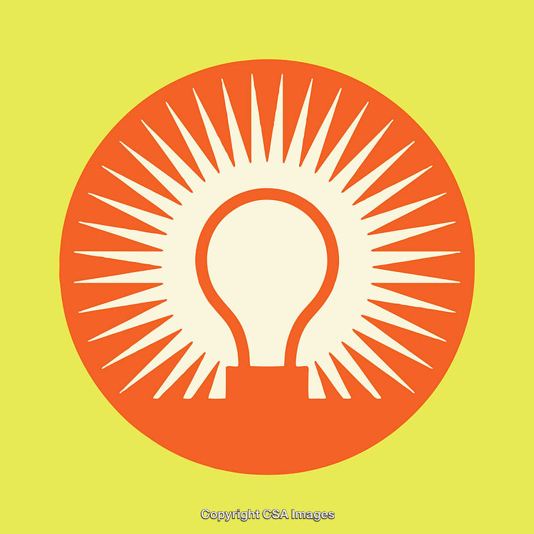 Abstract Light Bulb Illustration Representing Ideas and Creativity in Bold Colors