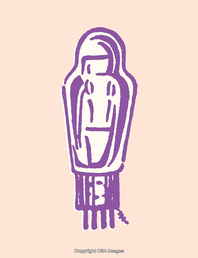Abstract Line Art Depiction in Vibrant Purple on Soft Pastel Background