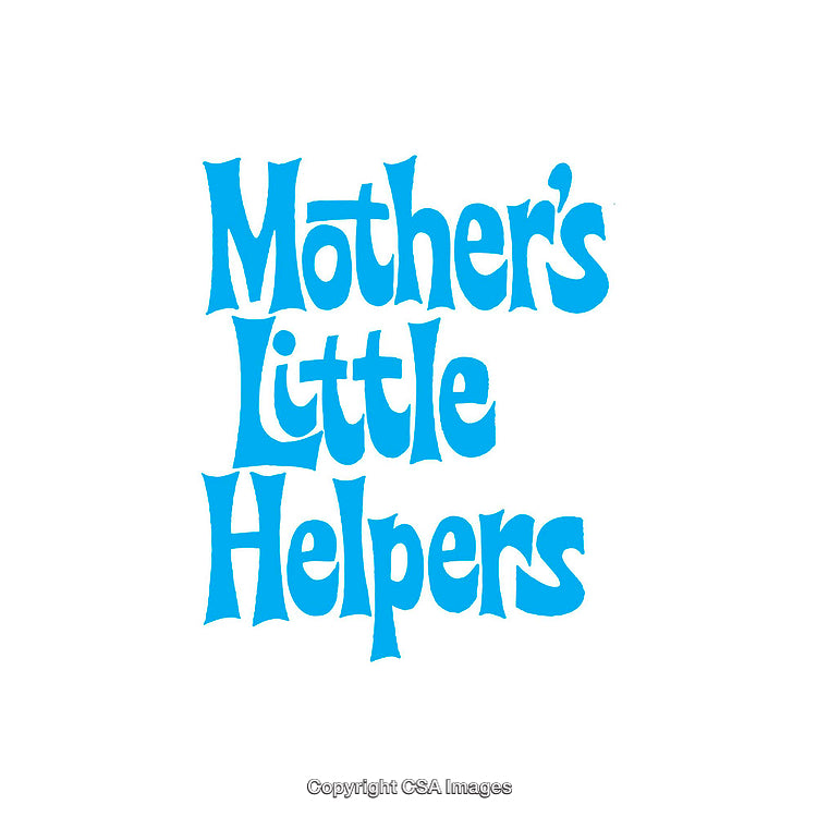 Playful Blue Typography Featuring Mother's Little Helpers Text Design