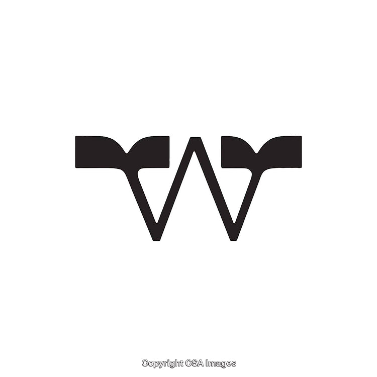 Stylized Monochrome Representation of the Letter 'W' in Bold Design