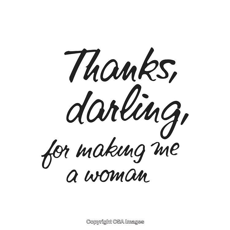 Handwritten Text Sentiment Thank You Darling Love and Womanhood