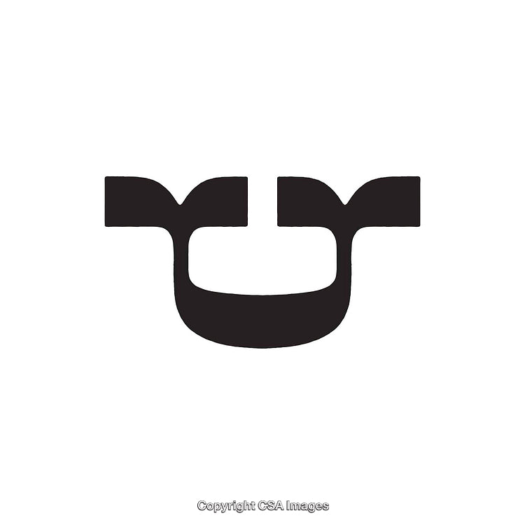 Creative Representation of Letter U in Abstract Silhouette Design