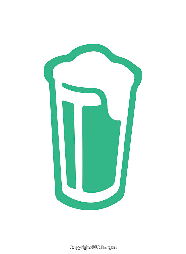 Minimalist Icon of a Drink Cup Design in Green