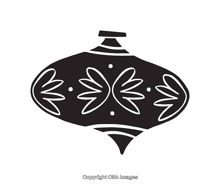 Stylized Black and White Ornamental Line Art Illustration