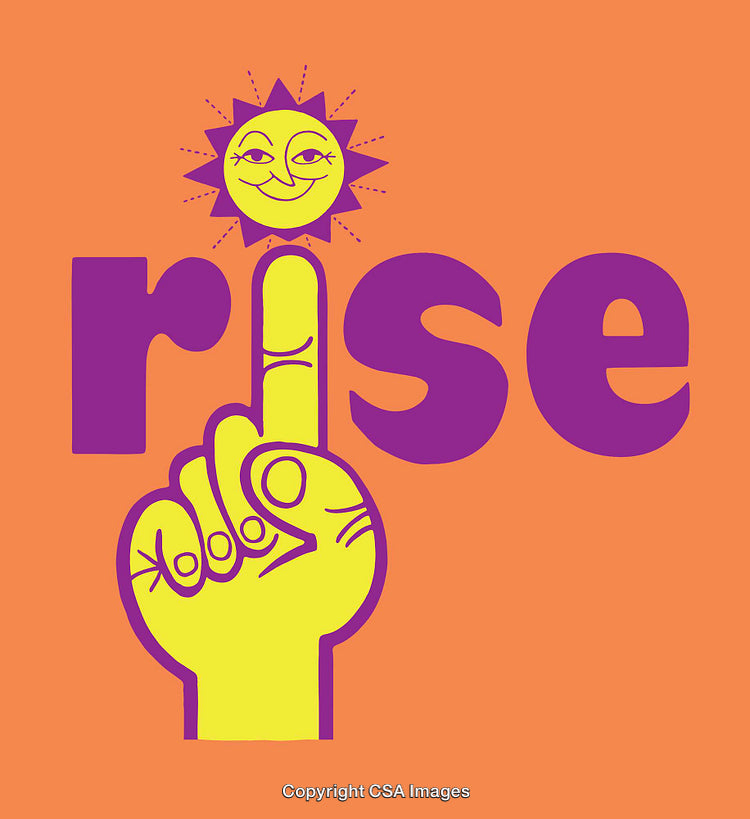 Creative Colorful Illustration Featuring a Rising Sun and Inspirational Message