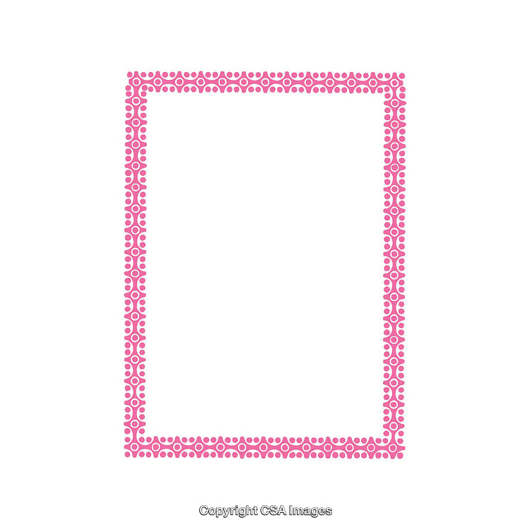 Modern Pink Decorative Border Design with Circular Pattern on White Background