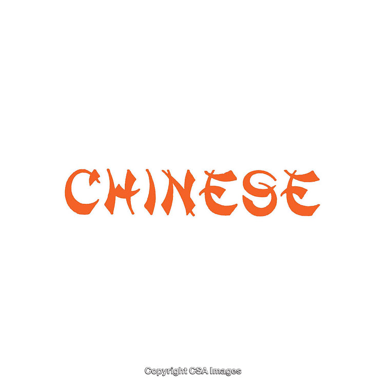Bright Orange Chinese Text on a White Background Representing Asian Concept