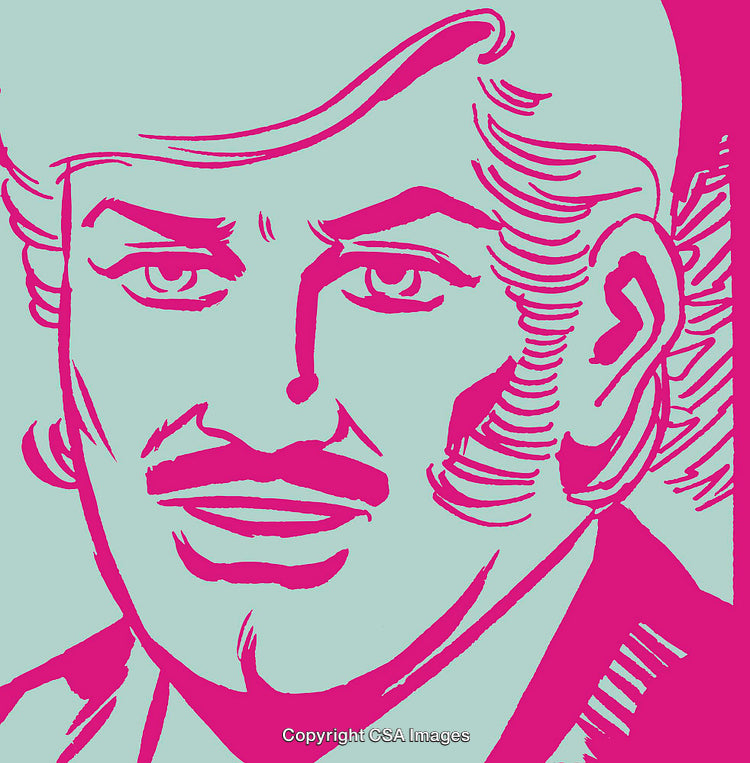 Pop Art Styled Portrait of a Man in Monochromatic Colors