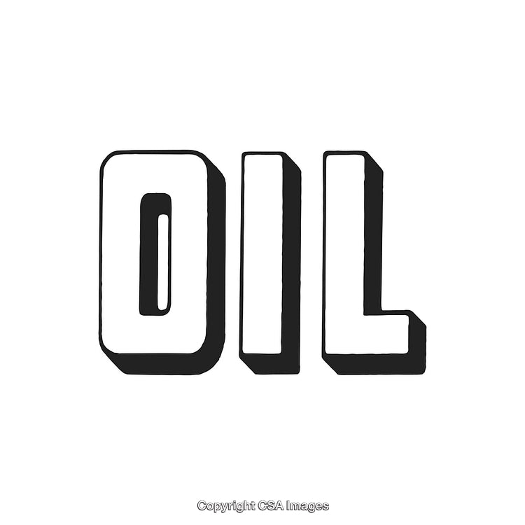 Bold Typography Design of the Word 'Oil' in Vintage Style
