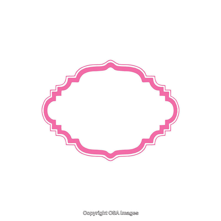 Ornate Pink Label Frame with Decorative Border for Design Projects