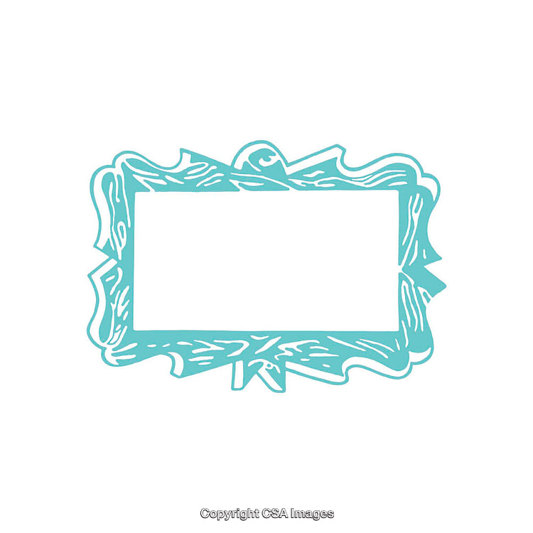 Elegant Blank Frame With Decorative Border in Pastel Blue on White Background