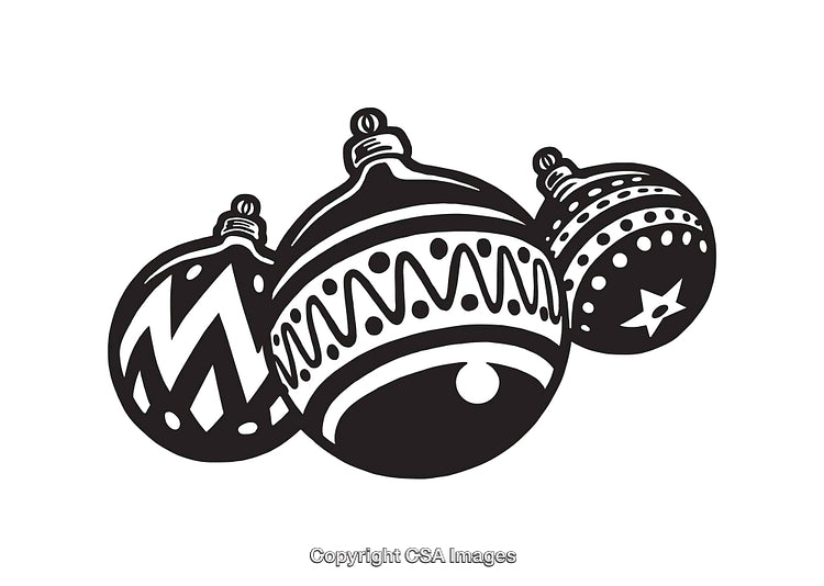 Elegant Black and White Design of Festive Holiday Decorations