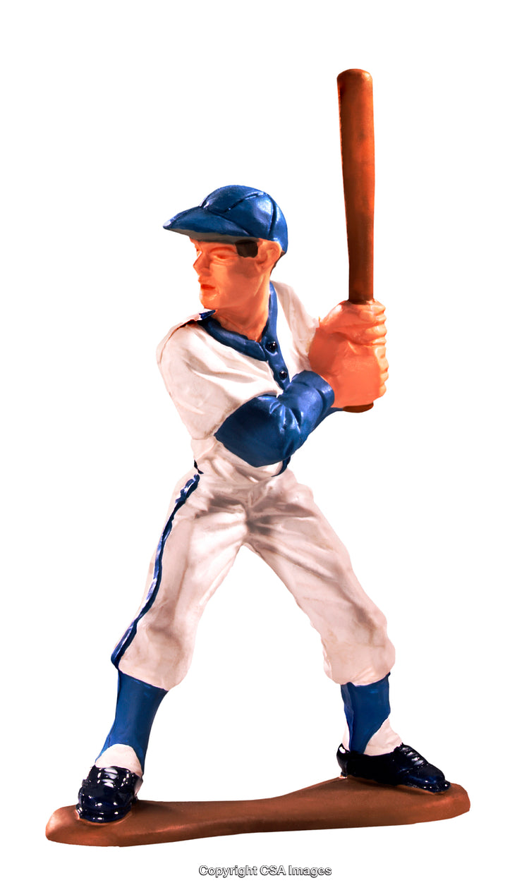 Baseball Figurine of a Batter in Action Pose on White Background