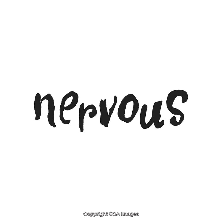 Stylized Text Depicting Nervousness in a Handwritten Font