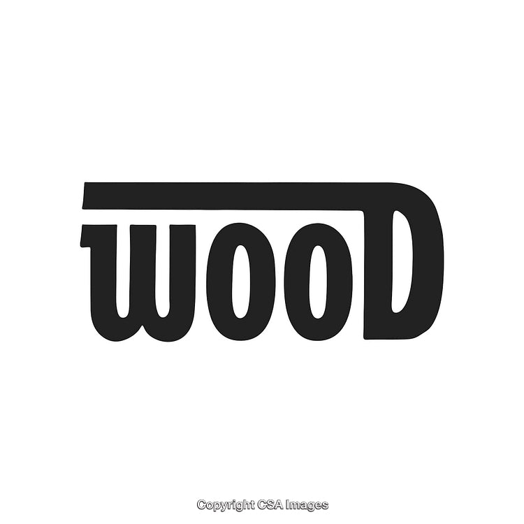 Minimalistic Black and White Bold Text Logo Design Displaying the Word Wood