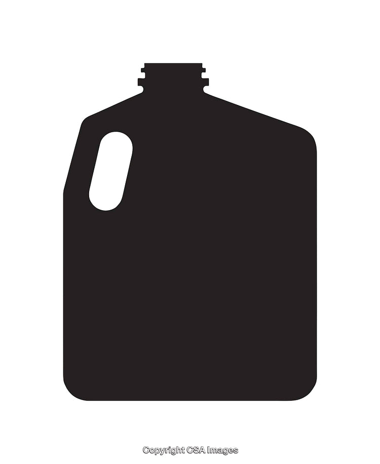 Silhouette of a Plastic Jug with Handle and Lid in Black