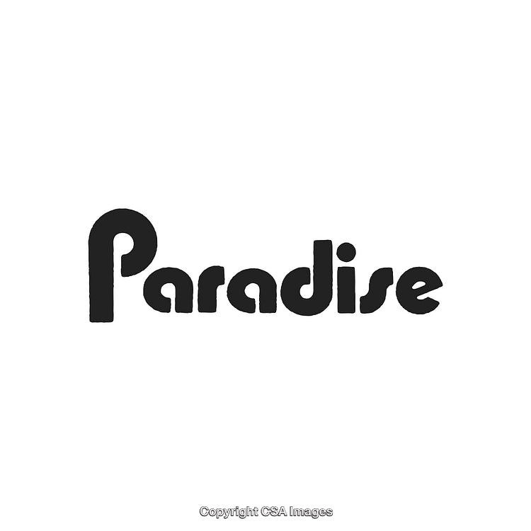 Stylized Typography Logo Featuring the Word Paradise in Retro Font Design