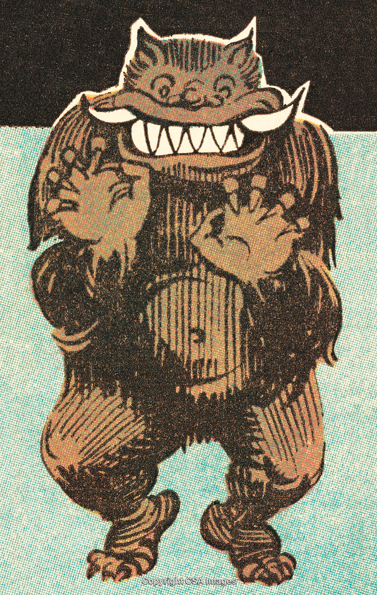 Vintage Illustration of a Whimsical Monster Character in a Retro Style