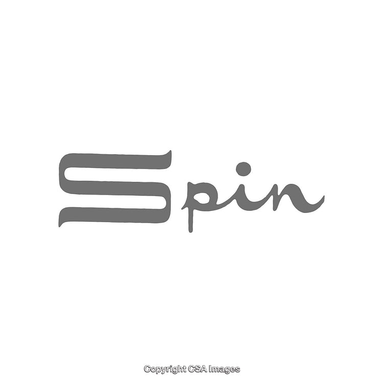 Minimalistic Typography Featuring the Word Spin in Curved Lettering