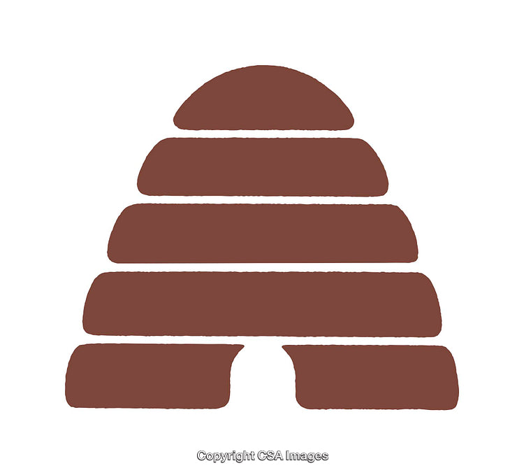Minimalist Brown Beehive Icon Isolated on White Background