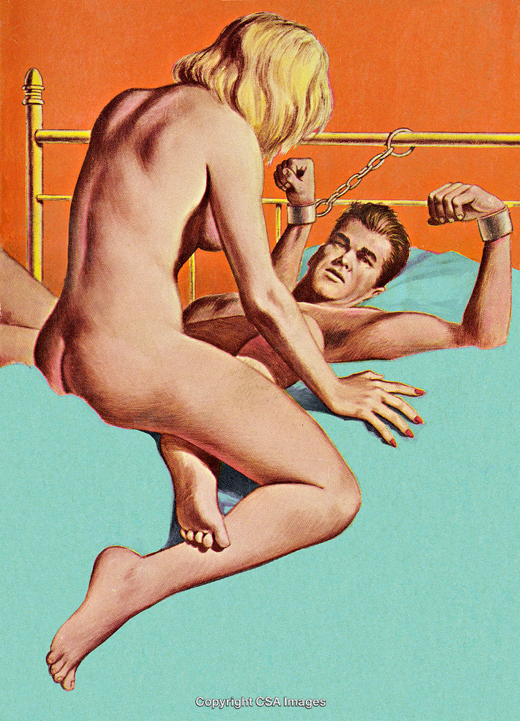 Vintage Artwork Depicting an Intimate Scene Featuring Couples Interaction