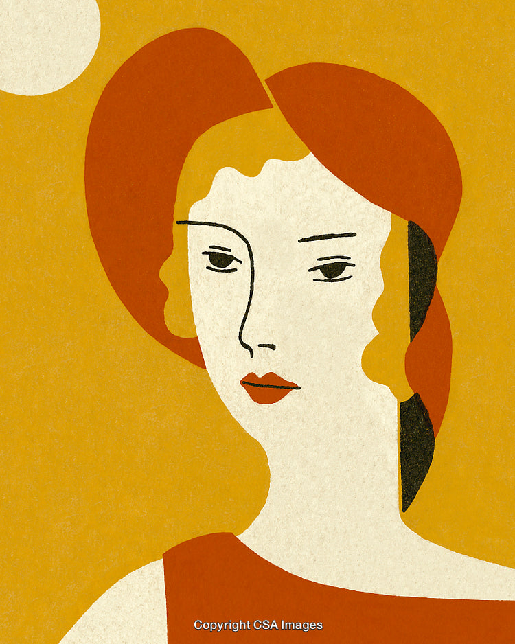 Abstract Representation of a Woman in Retro Artistic Style