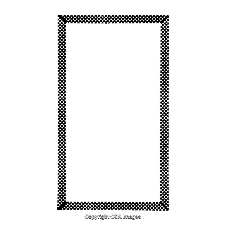 Black and White Patterned Border Frame on a White Background