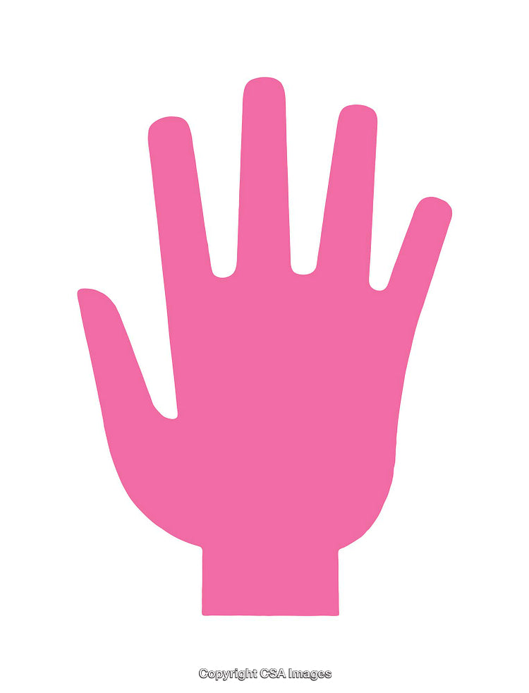Pink Hand Symbol on White Background for Minimalist Designs