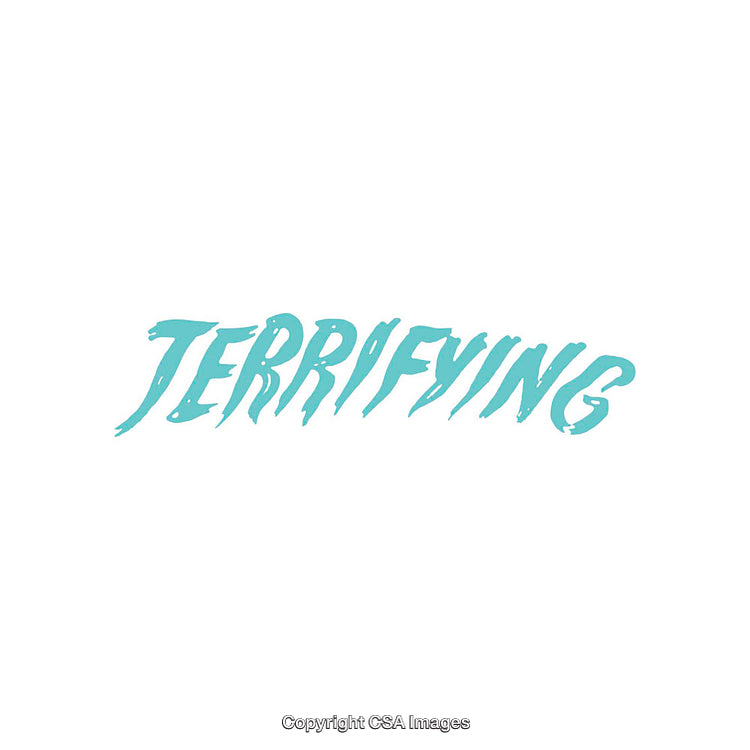 Text Design Featuring the Word Terrifying in Stylized Turquoise Letters