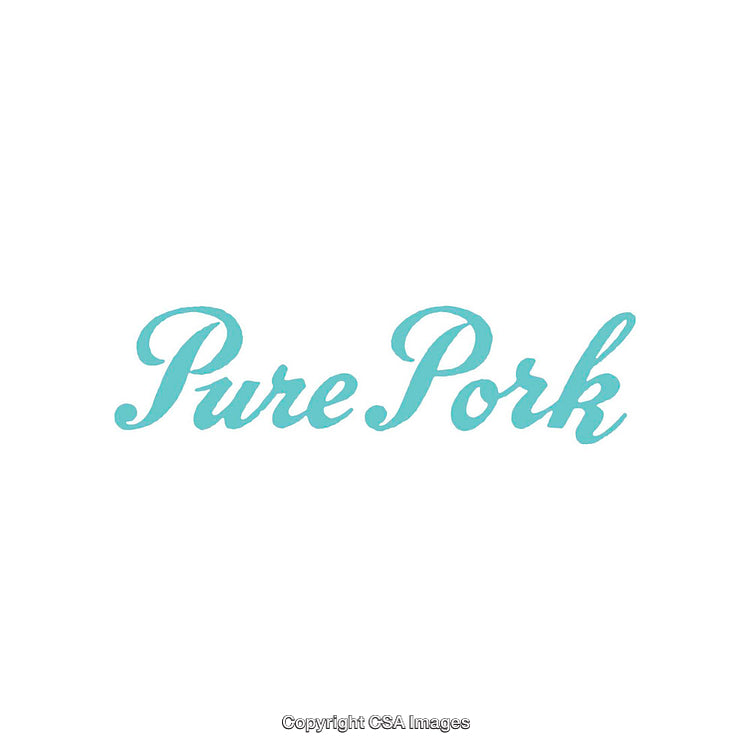 Stylish Typography Design With the Words 'Pure Pork' in Blue