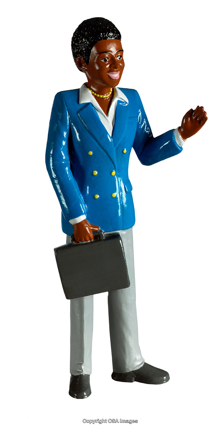 Business Toy Figure Holding Briefcase in Bright Attire
