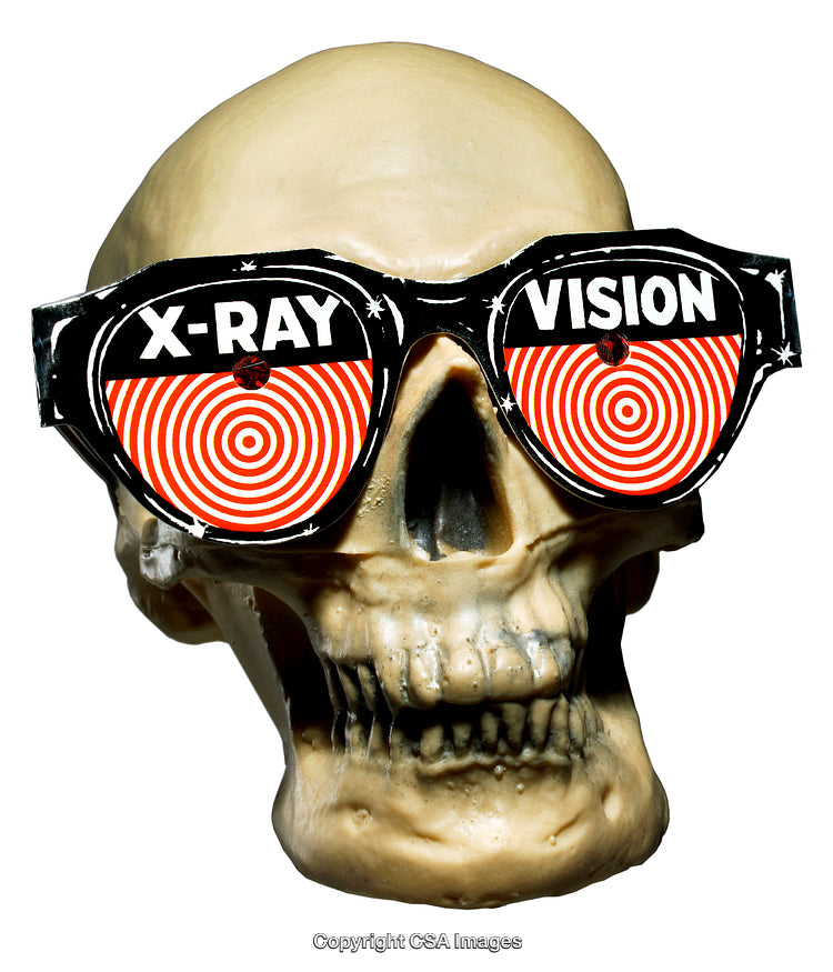 Skull Concept With Hypnotic X-Ray Vision Glasses and Vibrant Design