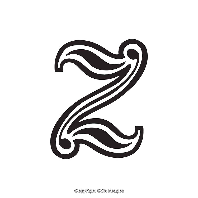 Intricate Decorative Letter Z With Flourishing and Ornamental Style