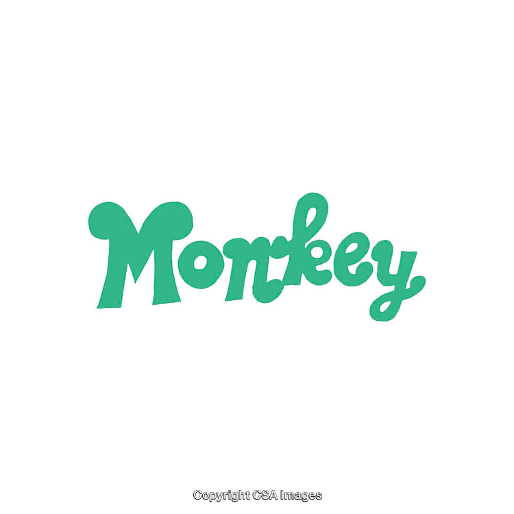 Green Single Word Monkey in Playful Font Style