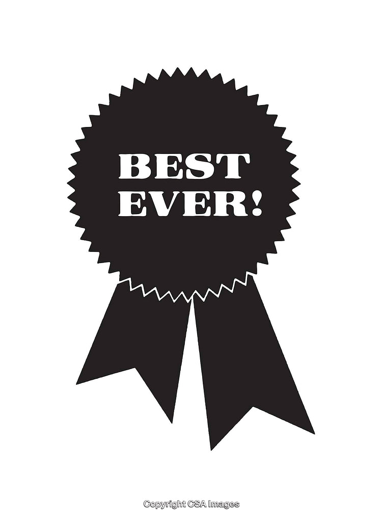 Black and White Ribbon with Best Ever Text