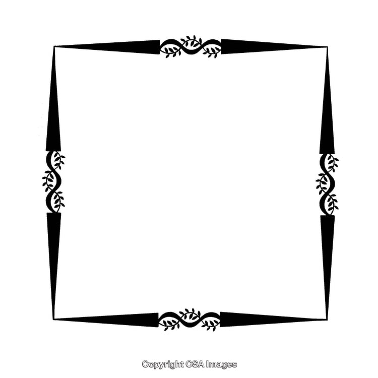 Elegant Black and White Decorative Border Design with Intricate Patterns