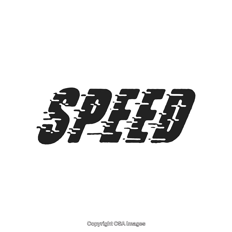 Dynamic Text Illustration Design Highlighting the Concept of Speed and Motion