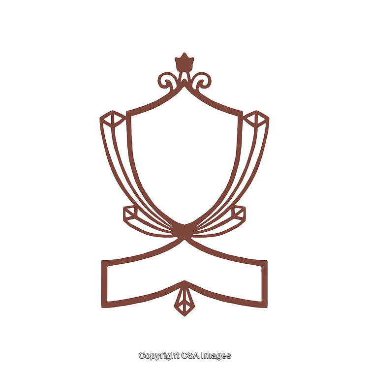 Elegant Vintage Style Heraldic Shield With Banner Design