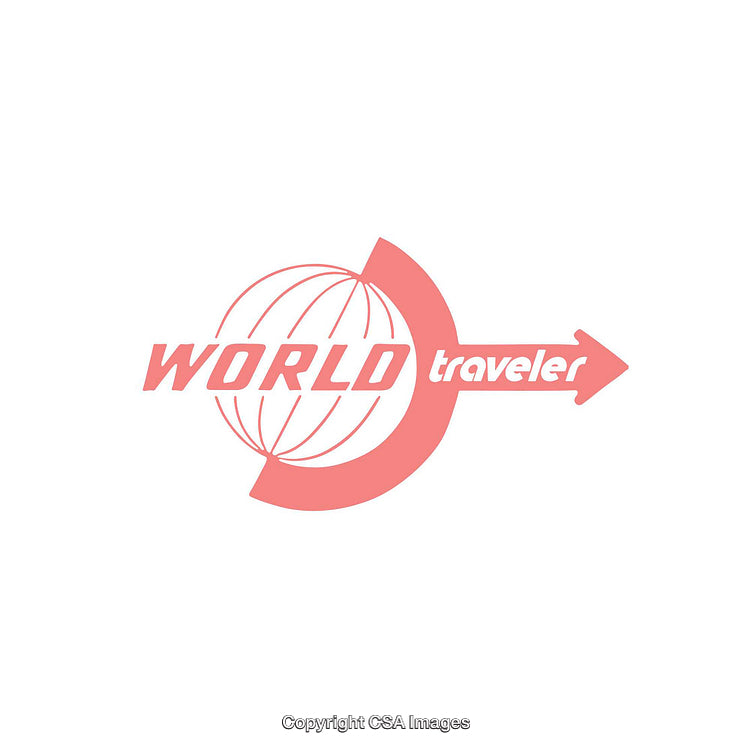 World Traveler Logo Featuring Globe and Directional Arrow