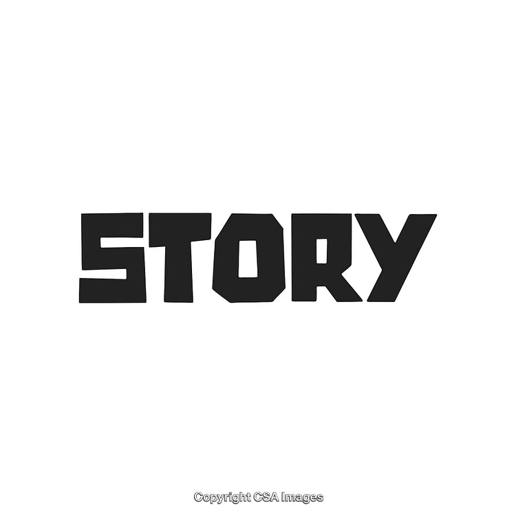 Bold Typography Displaying the Word Story in Stylish Black Font