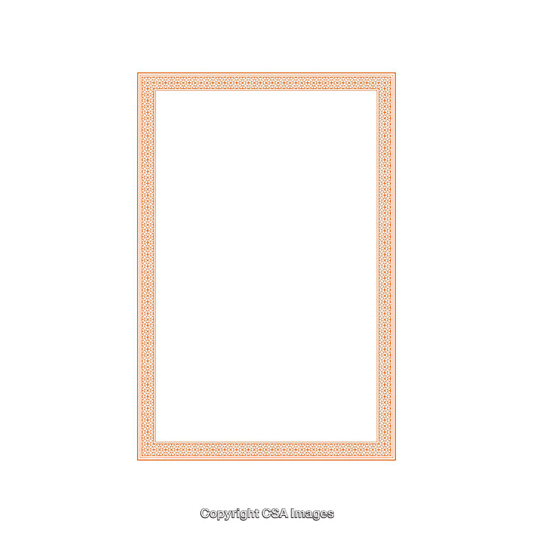 Elegant Rectangular Border with Ornamental Design on White Background