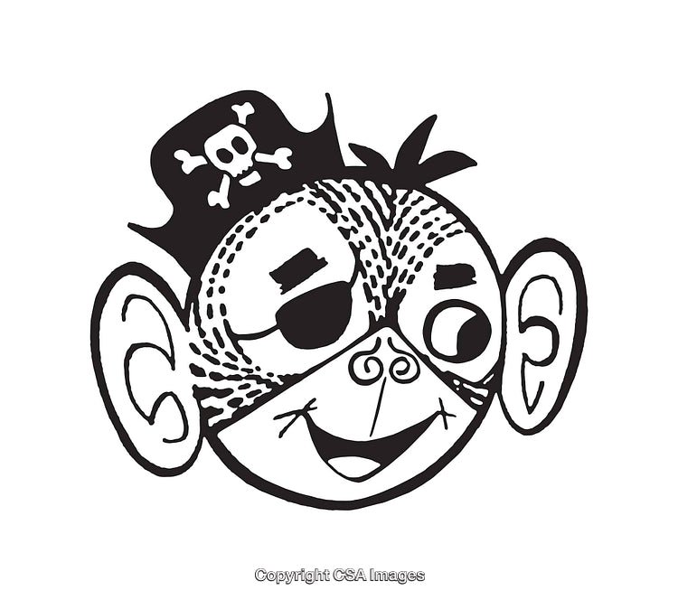 Cartoon Illustration of a Pirate Character With Playful Expression