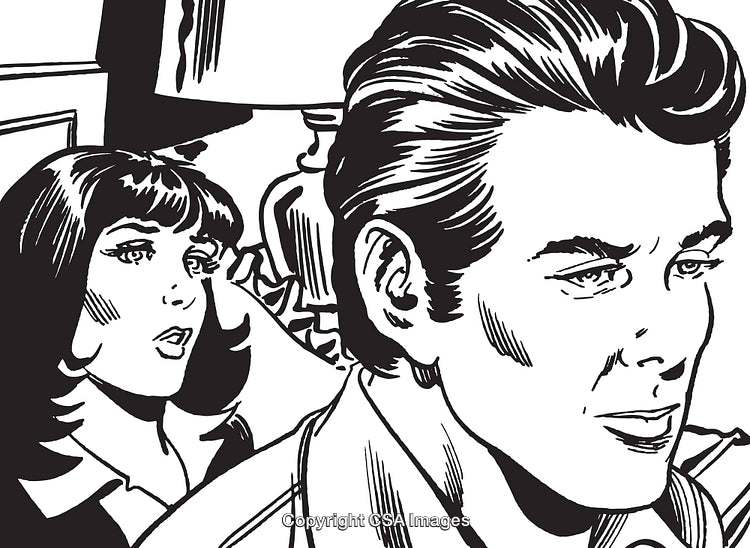 Illustration of Two Individuals Engaged in a Serious Conversation