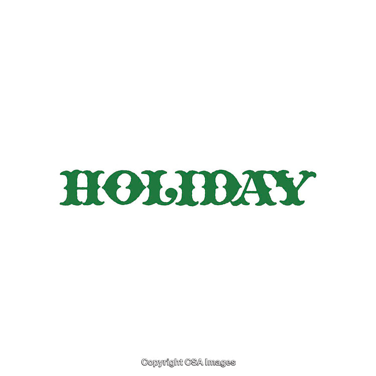 Green Text Design Featuring the Word "Holiday" in Retro Font Style