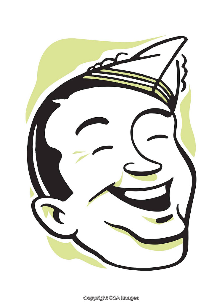 Vintage Illustration of a Cheerful Person in Retro Style Artwork