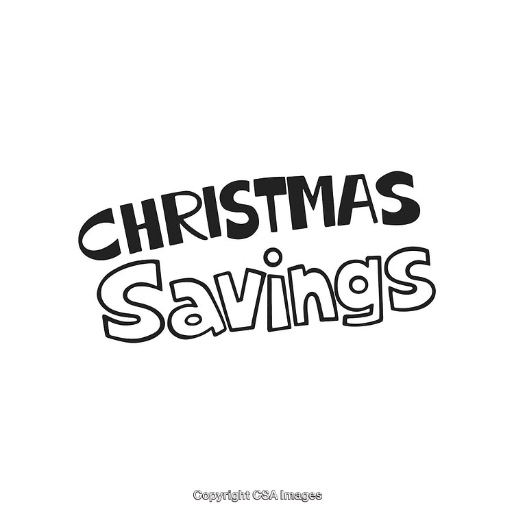 Black Text Design Promoting Christmas Savings on a White Background