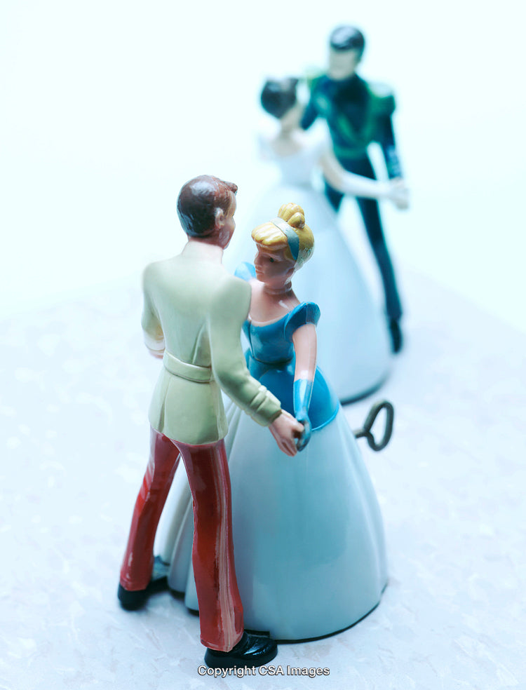 Colorful Figurines of Dancing Couples From Classic Tales