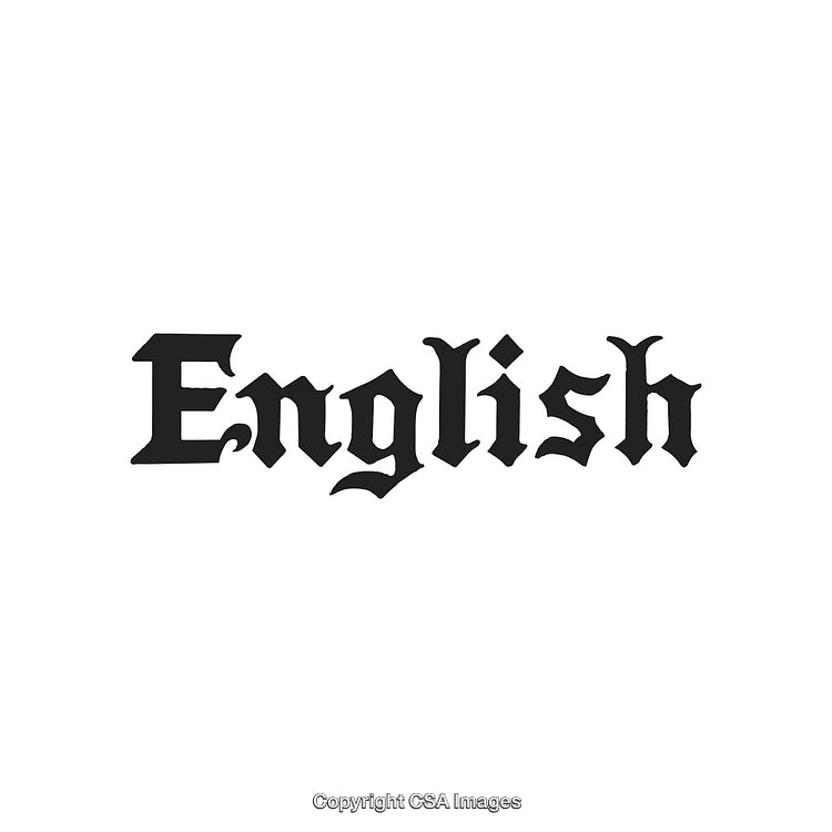 Retro Style English Font on White Background