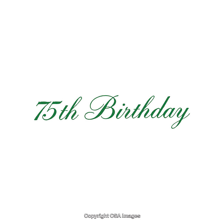 Elegant Typography Design Celebrating a 75th Birthday Milestone in Green Letters